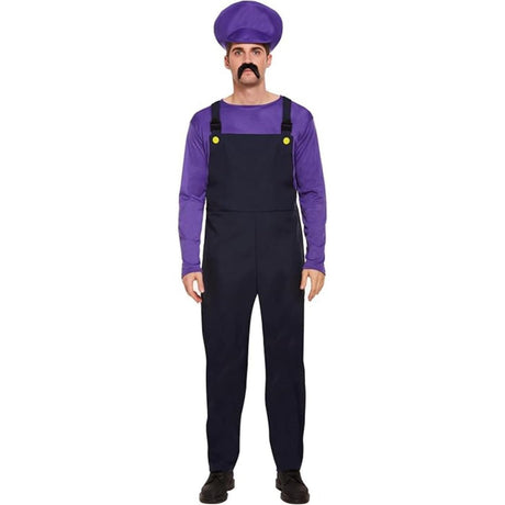 Henbrandt - Super Workman Costume (Purple) - Men - Fancy Dress Central