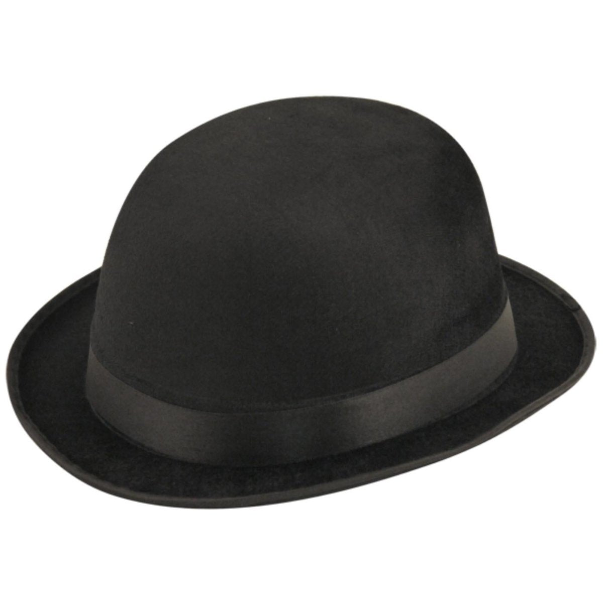 Henbrandt Ltd - Velour Bowler Hat (Black) - Adult - Fancy Dress Central