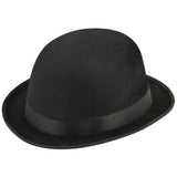 Henbrandt Ltd - Velour Bowler Hat (Black) - Adult - Fancy Dress Central