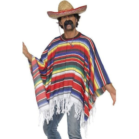 Smiffys - Mexican Poncho - Adult - Fancy Dress Central