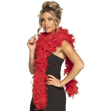 Boland - Feather Boa 80g (Red) - Adult - Fancy Dress Central