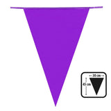 Boland - 10m Giant Coloured Triangular Bunting (Purple) - Fancy Dress Central