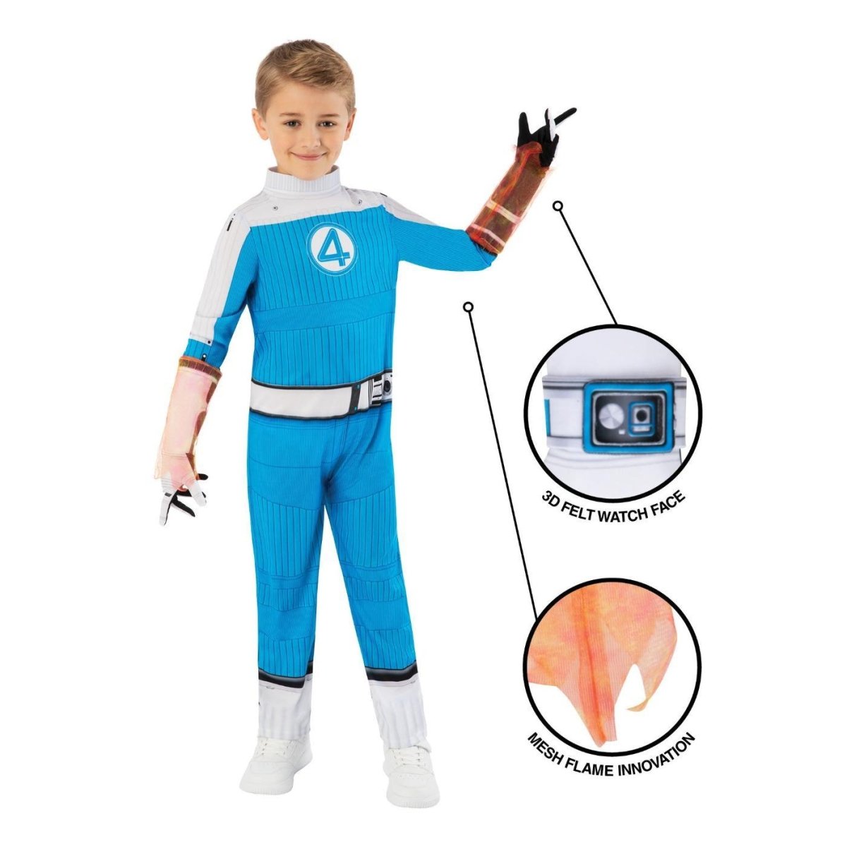 Human Torch Fantastic 4 Gloves - Boys
