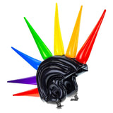 Inflatable Helmet with Multicoloured Spikes - Adult