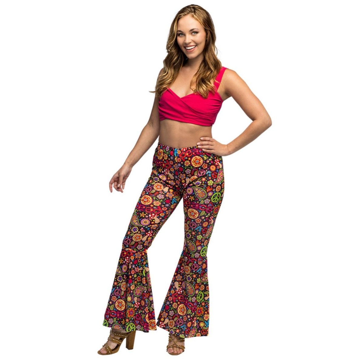 Boland - Flower Power Flare Trousers - Women - Fancy Dress Central