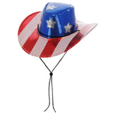 Smiffys - Sequin Stars & Stripes American Cowboy Hat - Adult - Fancy Dress Central