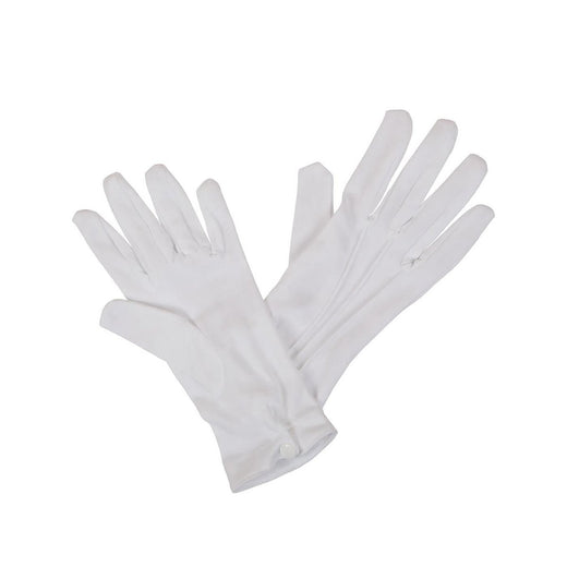 Wicked Costumes Ltd - Gents Gloves with Snap Closure (White) - Men - Fancy Dress Central