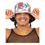 Smiffys - 90s Graffiti Bucket Hat - Adult - Fancy Dress Central