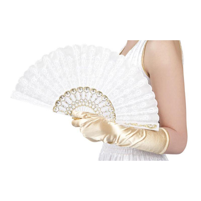 Boland - Granada Hand Fan (White) - Fancy Dress Central