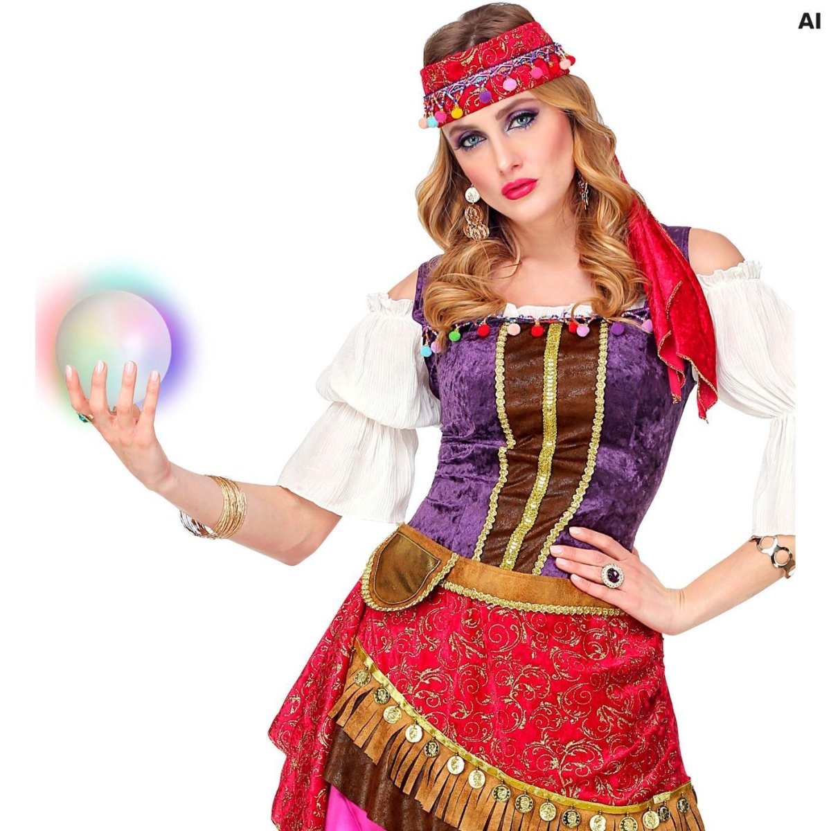Widmann - Colour Changing Light Up Crystal Ball - Fancy Dress Central
