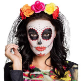 La Madrina Day of the Dead Headband with Veil - Adult