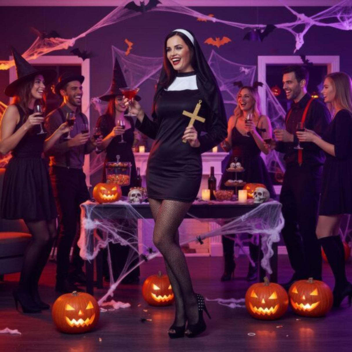 Henbrandt - Sexy Nun Costume - Women - Fancy Dress Central