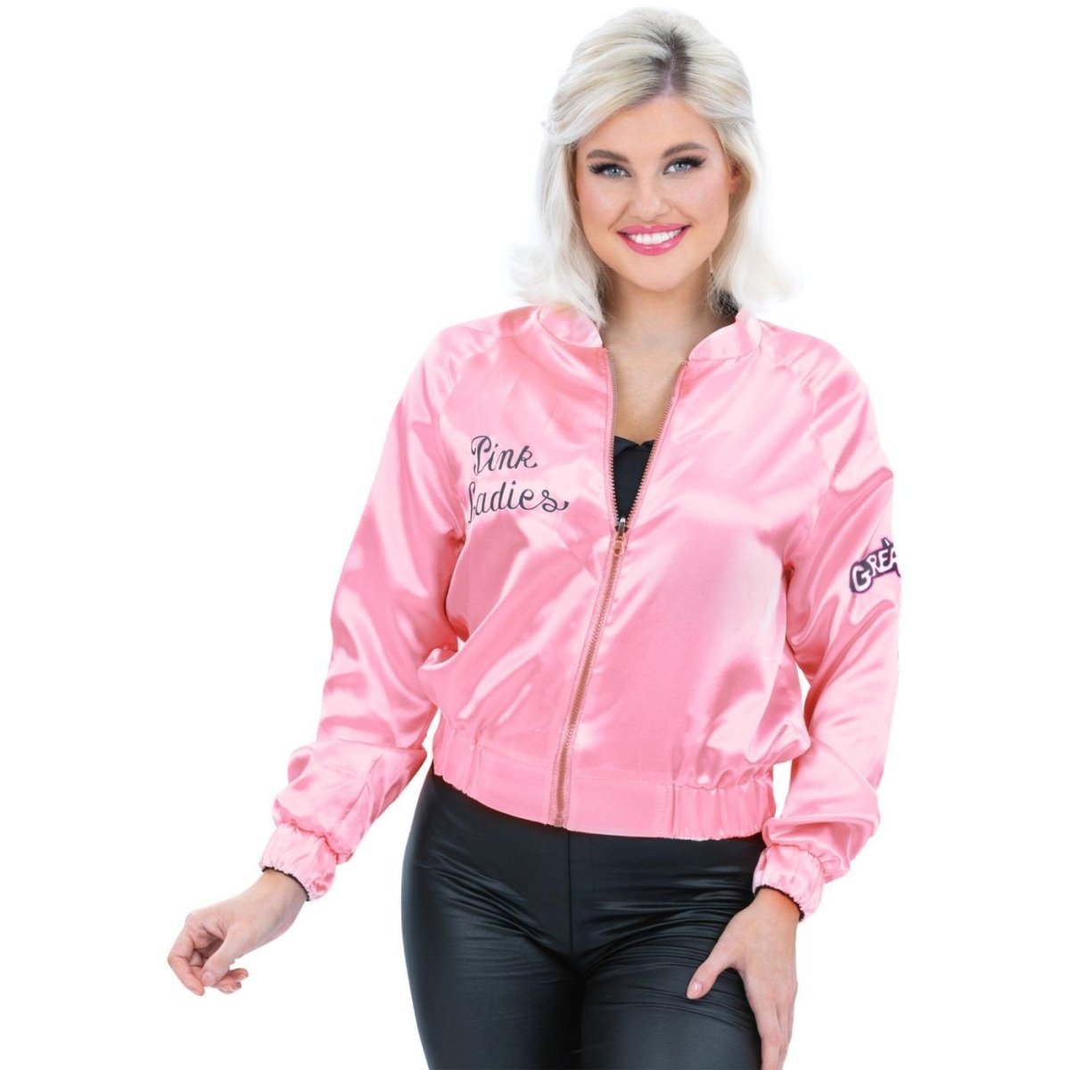 Smiffys - Grease Pink Ladies T-Birds Jacket - Women - Fancy Dress Central