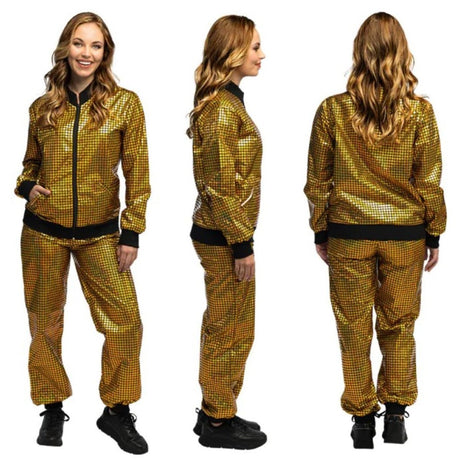 Boland - Disco Diamond Babe Shell Suit Costume (Gold) - Women - Fancy Dress Central