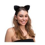 Velour Ears on a Headband (Black Cat) - Adult