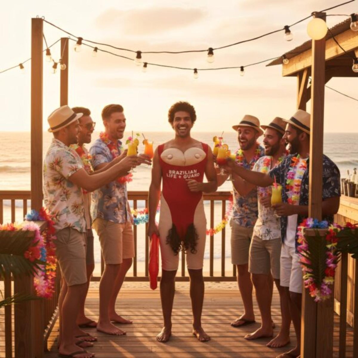 Henbrandt - Brazilian Lifeguard Costume - Men - Fancy Dress Central