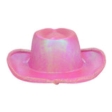 Boland - Iridescent LED Cowboy Hat (Pink) - Women - Fancy Dress Central