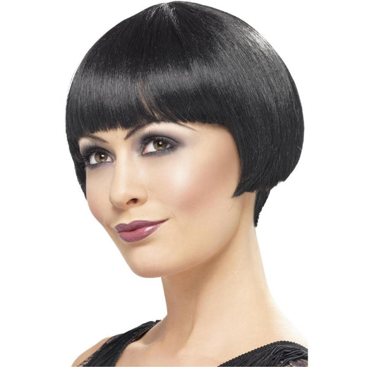 Smiffys - 20s Flapper Bob Wig (Black) - Women - Fancy Dress Central