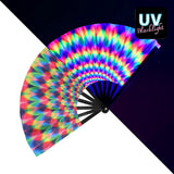 Boland - XL Rave Hand Fan (Rainbow) - Adult - Fancy Dress Central