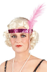Boland - 1920s Flapper Headband (Pink) - Women - Fancy Dress Central