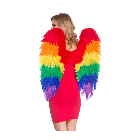 Wicked Costumes - Angel Wings 75 x 75cm (Rainbow) - Adult - Fancy Dress Central