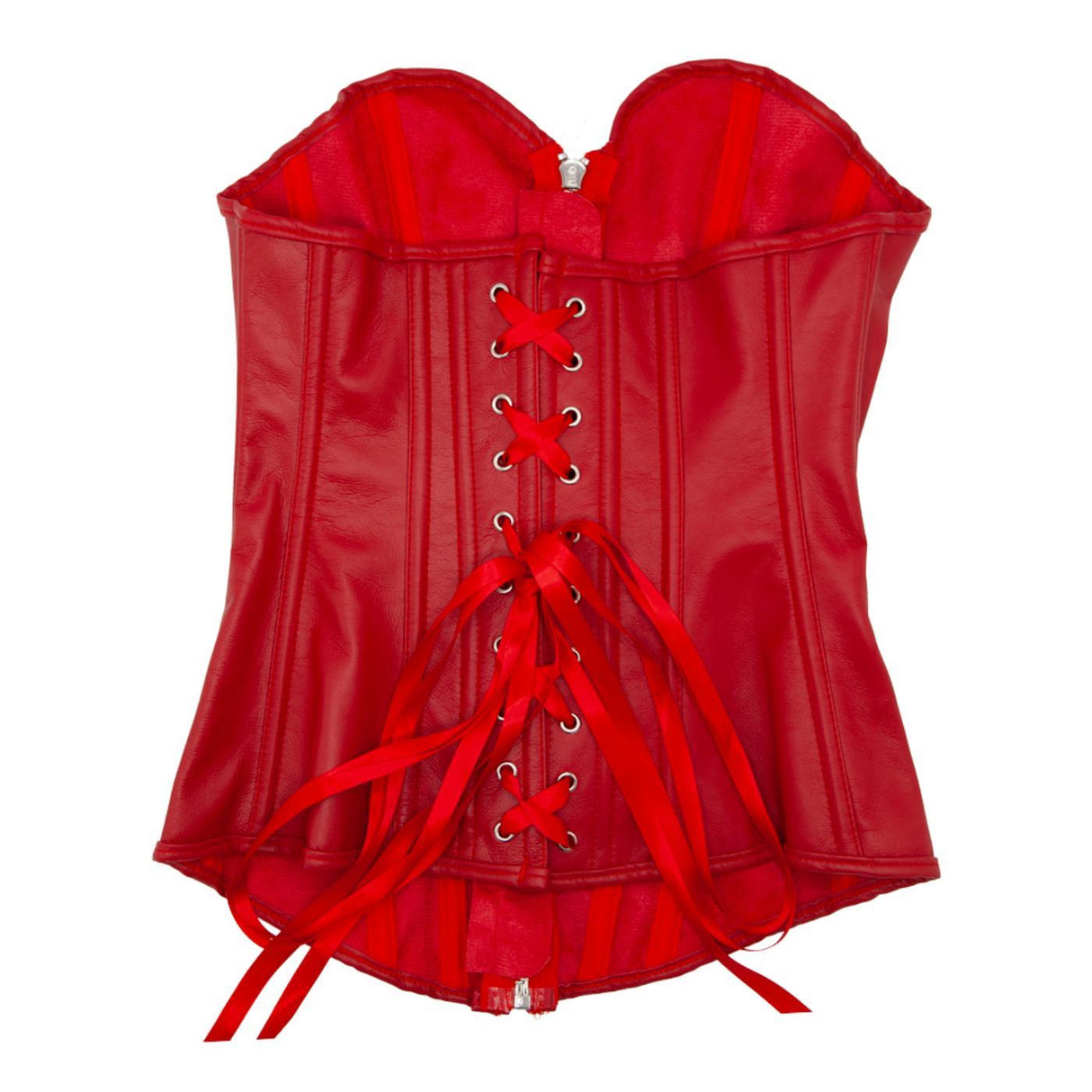 Faux Leather Corset (Red) - Women