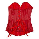 Faux Leather Corset (Red) - Women