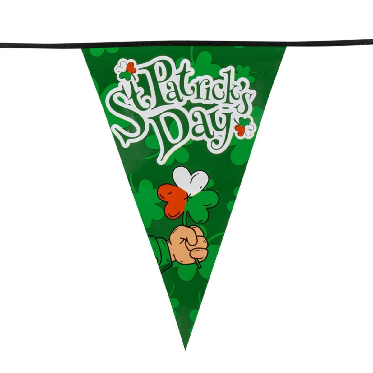 Boland - 8m Giant St Patricks Day Triangular Bunting - Fancy Dress Central