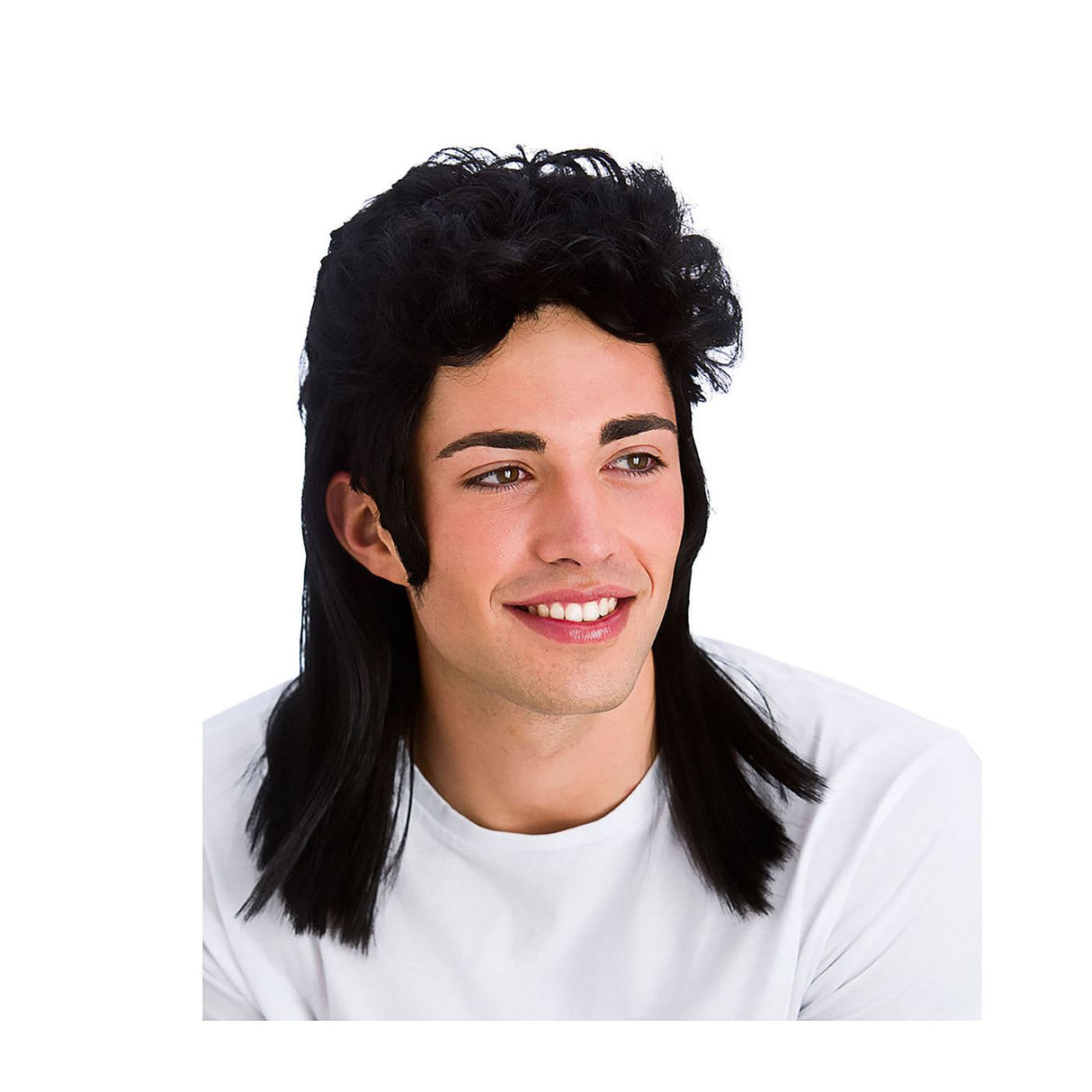 80s Mullet Wig (Black) - Adult