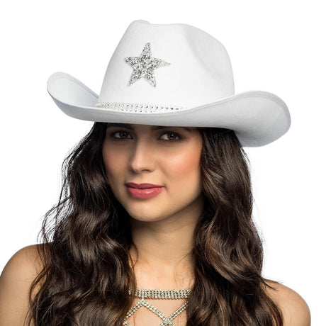 Fancy Dress Central - Taylor Cowboy Hat (White) - Adult - Fancy Dress Central