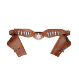 Brown Cowboy Belt with 2 Holsters - Adult