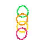 80s Neon Beaded Bangle Bracelet Set (4 Piece) - Adult