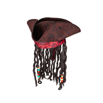 Wicked Costumes - Pirate Hat with Braids & Beads - Adult