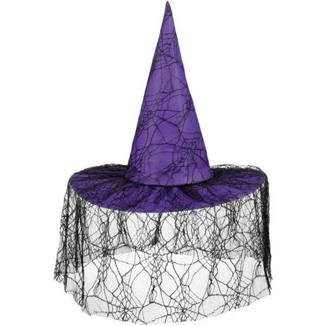 Boland Witch Hat Lace Veil Adult Fancy Dress Costume Accessory (One Supplied)