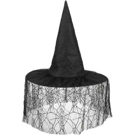 Boland Witch Hat Lace Veil Adult Fancy Dress Costume Accessory (One Supplied)
