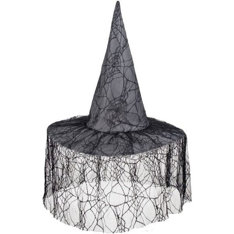 Boland Witch Hat Lace Veil Adult Fancy Dress Costume Accessory (One Supplied)