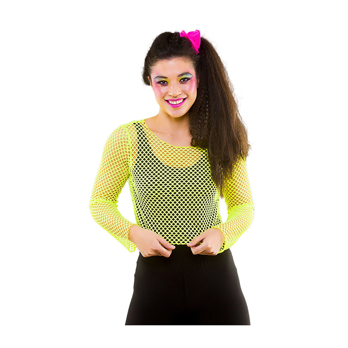 Wicked Costumes - 80s Fishnet Long Sleeved Top - Womens