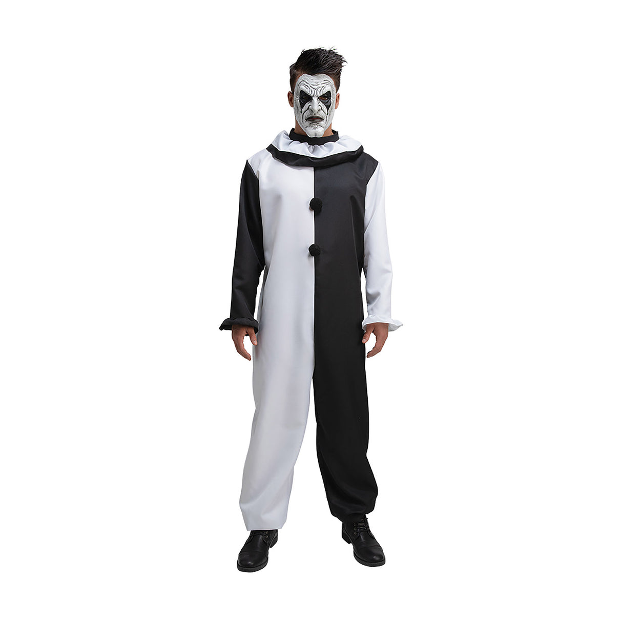 Wicked Costumes - Black & White Clown Costume with Mask - Mens