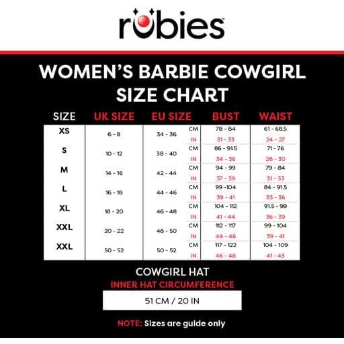 Rubies Barbie Cowgirl Women's Fancy Dress Costume