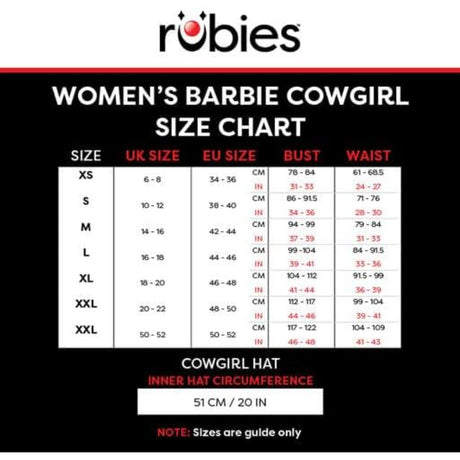 Rubies Barbie Cowgirl Women's Fancy Dress Costume
