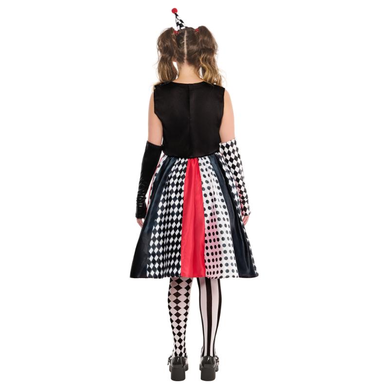 Rubies Monochrome Clown Dress Women's Fancy Dress Costume