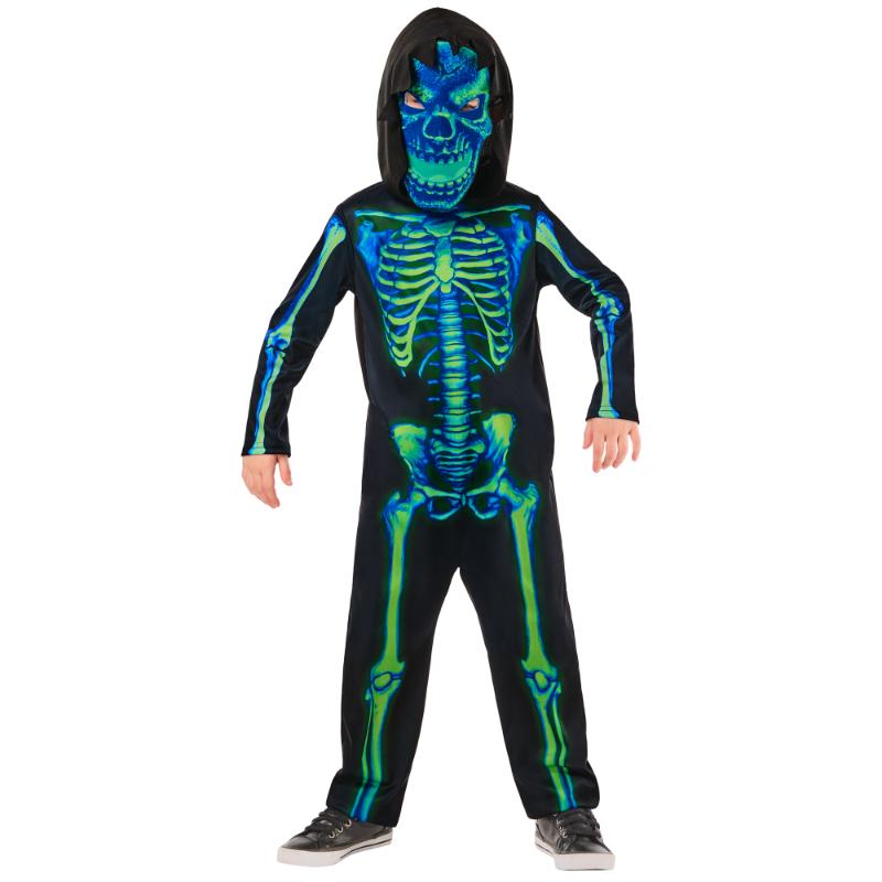 Rubies Neon Green Skeleton Child Halloween Fancy Dress Costume