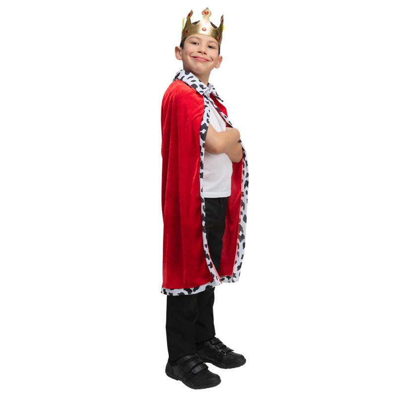 Velvet & Cowprint Royal Robe & Crown - Wicked Costumes Child Fancy Dress