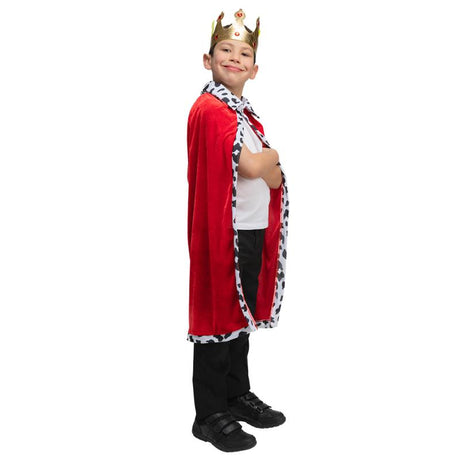 Velvet & Cowprint Royal Robe & Crown - Wicked Costumes Child Fancy Dress