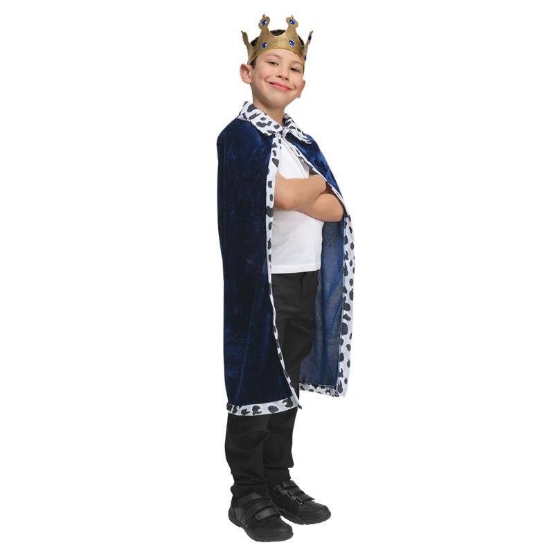 Velvet & Cowprint Royal Robe & Crown - Wicked Costumes Child Fancy Dress