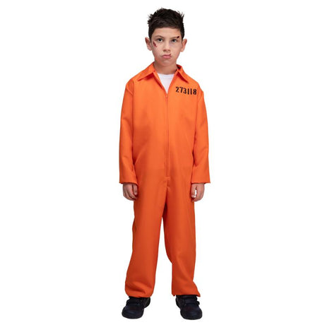Wicked Costumes Orange Convict Suit Child Fancy Dress Costume