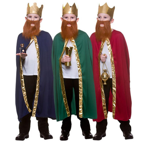 Wicked Costumes Wise Man Robe & Crown Child Christmas Nativity Fancy Dress