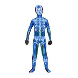 Wicked Costumes X-Ray Skeleton Print Skinz Child Unisex Fancy Dress Costume - Blue