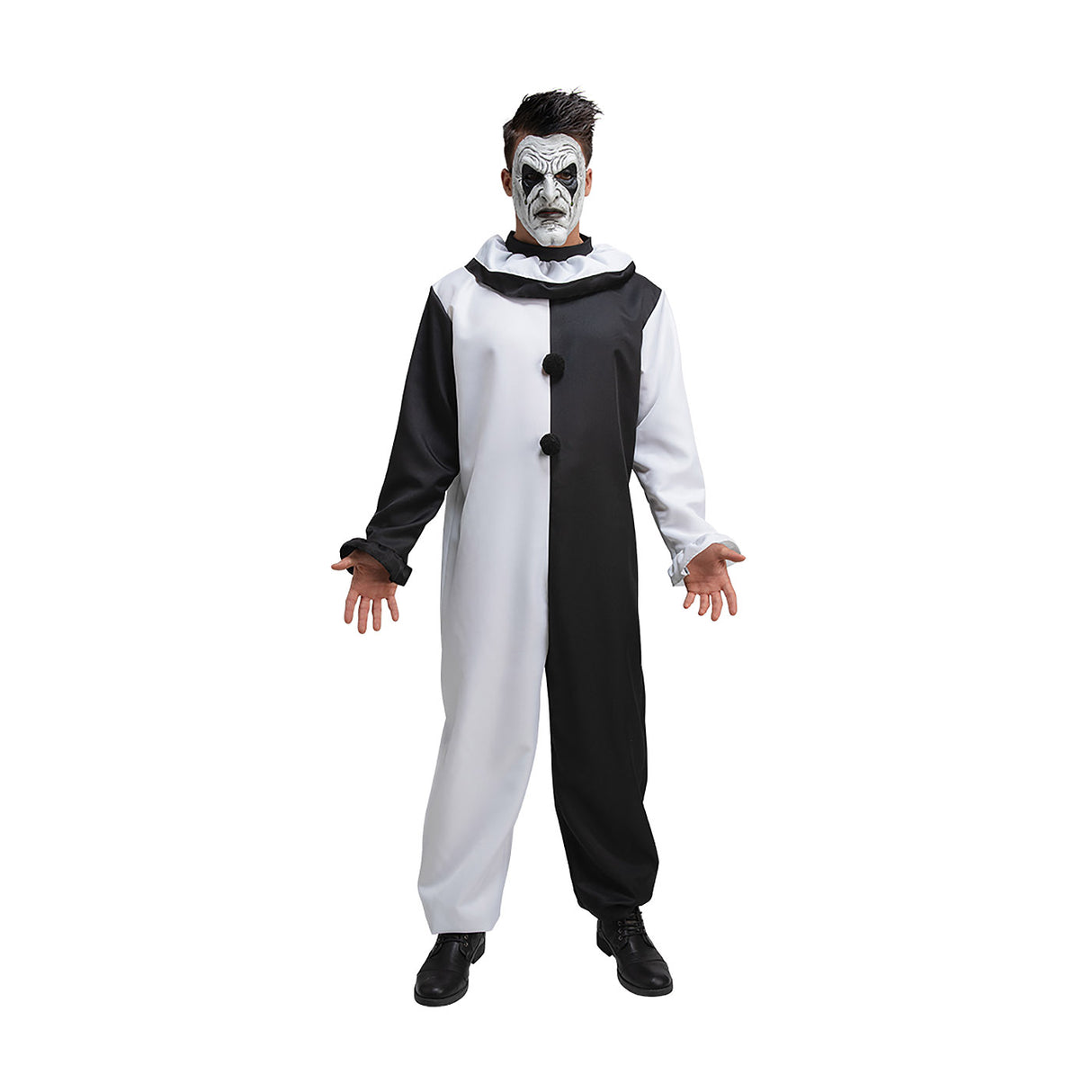 Wicked Costumes - Black & White Clown Costume with Mask - Mens