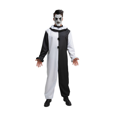 Wicked Costumes - Black & White Clown Costume with Mask - Mens